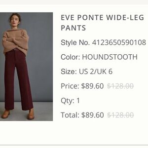 Eve Ponte Wide-Leg Pants in Houndstooth